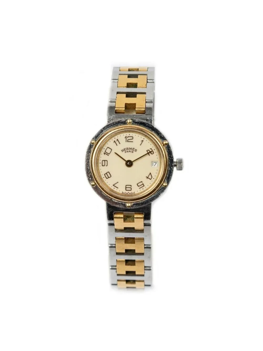 Hermes Clipper Silver Gold Plated Bracelet